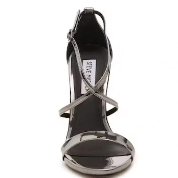 STEVE MADDEN STRAPPY HEELS - FELIZ PEWTER SIZE 8.5 - Picture 9 of 11